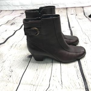 Clark’s brown leather ankle boots